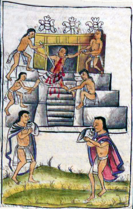 Immagine del XVI secolo, sacrificio azteco